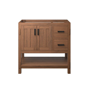 Modway Furniture Ashlyn 36" Mid-Century Wood Bathroom Vanity Cabinet with Smart Storage & Soft-Close Doors - Walnut EEI-6404-WAL