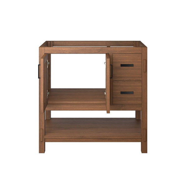 Modway Furniture Ashlyn 36" Mid-Century Wood Bathroom Vanity Cabinet with Smart Storage & Soft-Close Doors - Walnut EEI-6404-WAL