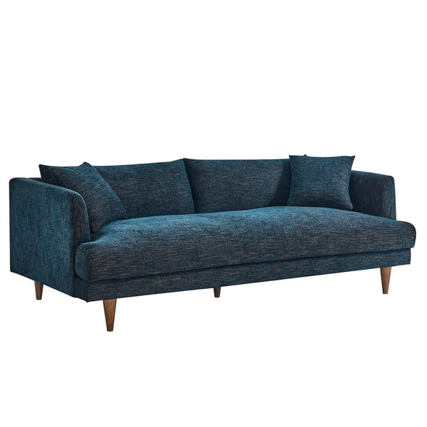 Modway Furniture Zoya Down-Filled Overstuffed Sofa - Modern Comfort with Durable Construction & Easy Maintenance Features Navy Fabric EEI-6405-HEA