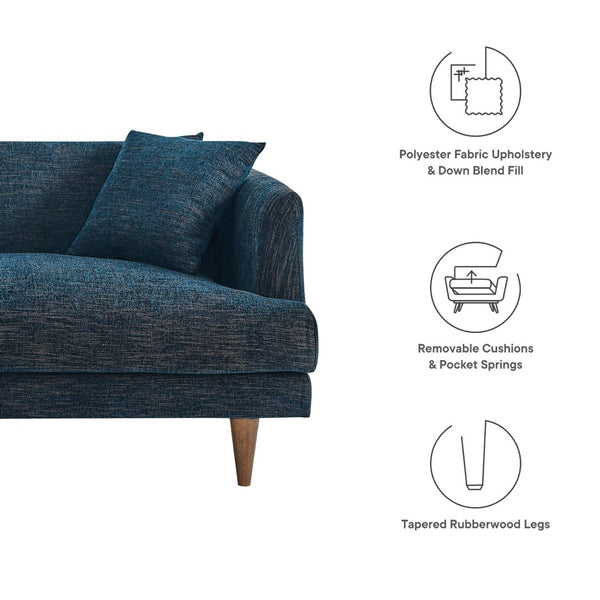 Modway Furniture Zoya Down-Filled Overstuffed Sofa - Modern Comfort with Durable Construction & Easy Maintenance Features Navy Fabric EEI-6405-HEA
