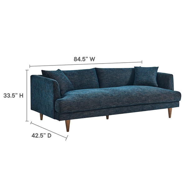 Modway Furniture Zoya Down-Filled Overstuffed Sofa - Modern Comfort with Durable Construction & Easy Maintenance Features Navy Fabric EEI-6405-HEA