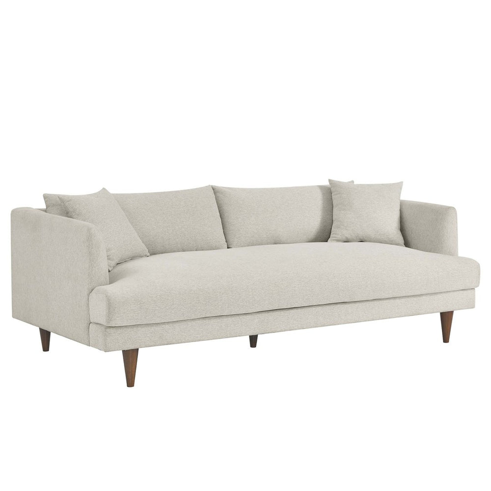 Modway Furniture Zoya Down-Filled Overstuffed Sofa - Modern Comfort with Durable Construction & Easy Maintenance Features Ivory Fabric EEI-6405-HEI