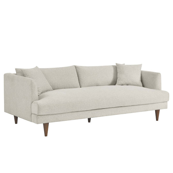 Modway Furniture Zoya Down-Filled Overstuffed Sofa - Modern Comfort with Durable Construction & Easy Maintenance Features Ivory Fabric EEI-6405-HEI
