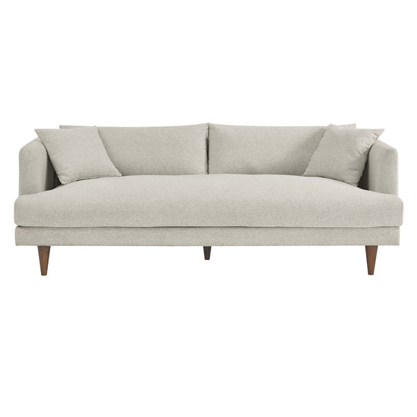 Modway Furniture Zoya Down-Filled Overstuffed Sofa - Modern Comfort with Durable Construction & Easy Maintenance Features Ivory Fabric EEI-6405-HEI