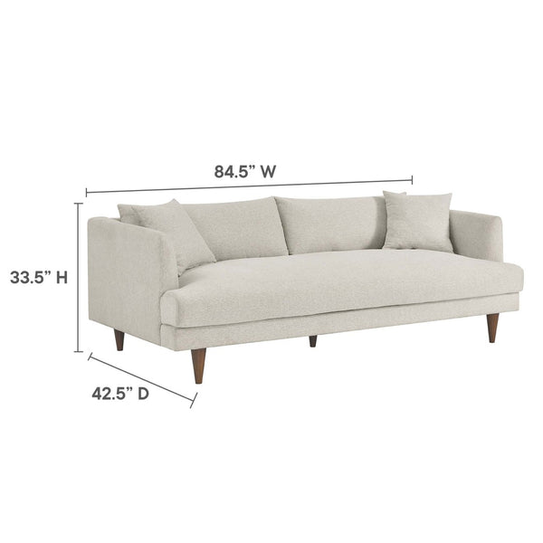 Modway Furniture Zoya Down-Filled Overstuffed Sofa - Modern Comfort with Durable Construction & Easy Maintenance Features Ivory Fabric EEI-6405-HEI