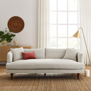 Modway Furniture Zoya Down-Filled Overstuffed Sofa - Modern Comfort with Durable Construction & Easy Maintenance Features Ivory Fabric EEI-6405-HEI
