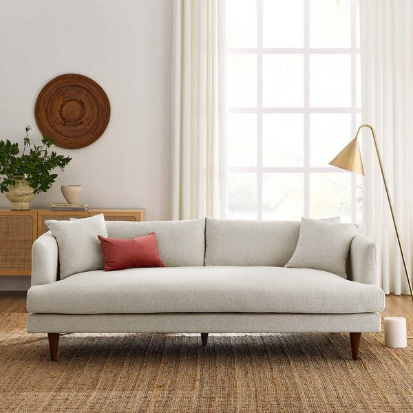 Modway Furniture Zoya Down-Filled Overstuffed Sofa - Modern Comfort with Durable Construction & Easy Maintenance Features Ivory Fabric EEI-6405-HEI
