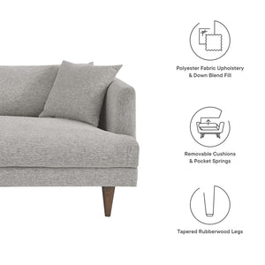 Modway Furniture Zoya Down-Filled Overstuffed Sofa - Modern Comfort with Durable Construction & Easy Maintenance Features Light Gray Fabric EEI-6405-HLG
