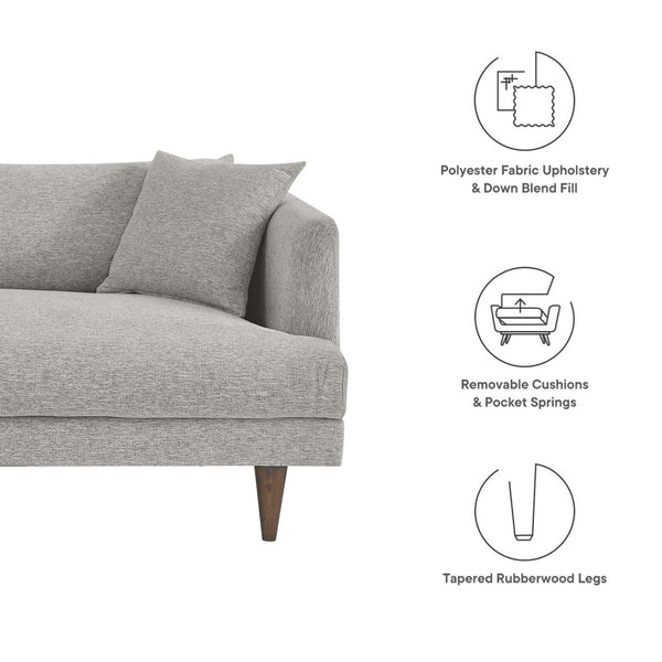 Modway Furniture Zoya Down-Filled Overstuffed Sofa - Modern Comfort with Durable Construction & Easy Maintenance Features Light Gray Fabric EEI-6405-HLG