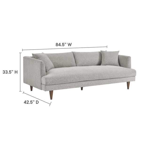 Modway Furniture Zoya Down-Filled Overstuffed Sofa - Modern Comfort with Durable Construction & Easy Maintenance Features Light Gray Fabric EEI-6405-HLG