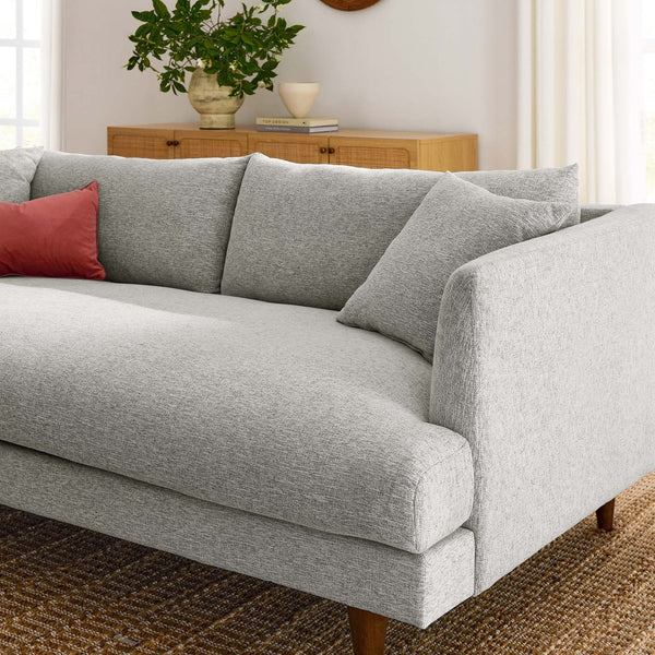 Modway Furniture Zoya Down-Filled Overstuffed Sofa - Modern Comfort with Durable Construction & Easy Maintenance Features Light Gray Fabric EEI-6405-HLG