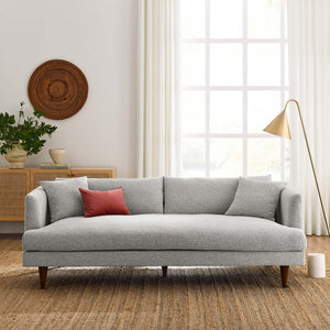 Modway Furniture Zoya Down-Filled Overstuffed Sofa - Modern Comfort with Durable Construction & Easy Maintenance Features Light Gray Fabric EEI-6405-HLG