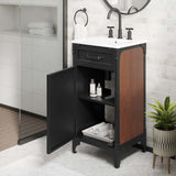Modway Furniture Steamforge 18" Bathroom Vanity White black 17.5 x 17 x 40