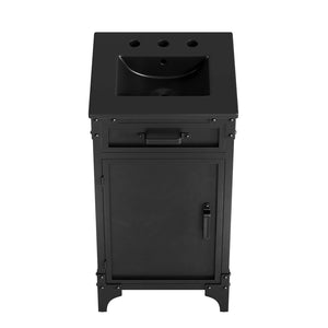 Modway Furniture Steamforge 18" Bathroom Vanity with Ceramic Sink - Space-Saving Design for Modern Small Spaces EEI-6412-BLK-BLK