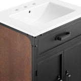 Modway Furniture Steamforge 24" Bathroom Vanity White Black 18.5 x 24.5 x 39.5