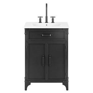 Modway Furniture Steamforge 24" Bathroom Vanity - Stylish Industrial Design with Convenient Storage & Sink Access EEI-6413-WHI-BLK