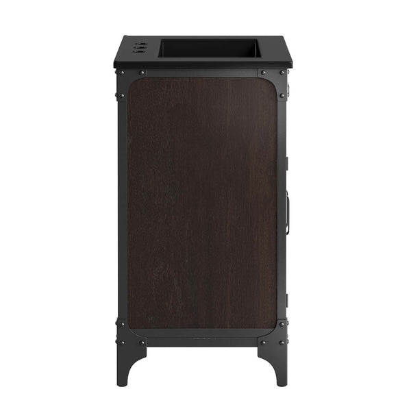 Modway Furniture Steamforge 24" Bathroom Vanity - Compact Industrial-Modern Design with Integrated Sink & Storage EEI-6414-BLK-BLK