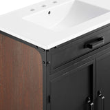 Modway Furniture Steamforge 30" Bathroom Vanity White Black 18 x 30 x 39.5