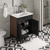 Modway Furniture Steamforge 30" Bathroom Vanity White Black 18 x 30 x 39.5