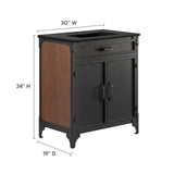 Modway Furniture Steamforge 30" Bathroom Vanity Black Black 18 x 30 x 39.5