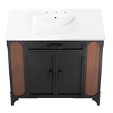 Modway Furniture Steamforge 36" Bathroom Vanity White Black 18.5 x 36 x 39.5