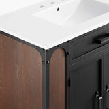 Modway Furniture Steamforge 36" Bathroom Vanity White Black 18.5 x 36 x 39.5