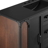 Modway Furniture Steamforge 48" Single Sink Bathroom Vanity Black Black 18.5 x 47.5 x 39.5