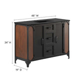 Modway Furniture Steamforge 48" Single Sink Bathroom Vanity Black Black 18.5 x 47.5 x 39.5