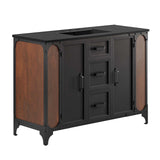 Modway Furniture Steamforge 48" Single Sink Bathroom Vanity Black Black 18.5 x 47.5 x 39.5