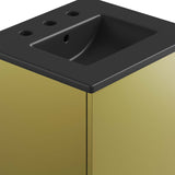 Modway Furniture Quantum 18" Bathroom Vanity Black Gold 15.5 x 18 x 39