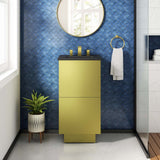 Modway Furniture Quantum 18" Bathroom Vanity Black Gold 15.5 x 18 x 39
