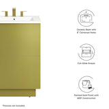 Modway Furniture Quantum 24" Bathroom Vanity White Gold 18.5 x 24.5 x 40.5