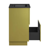 Modway Furniture Quantum 24" Bathroom Vanity Black Gold 18 x 24 x 40.5