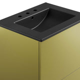 Modway Furniture Quantum 24" Bathroom Vanity Black Gold 18 x 24 x 40.5