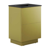 Modway Furniture Quantum 24" Bathroom Vanity Black Gold 18 x 24 x 40.5