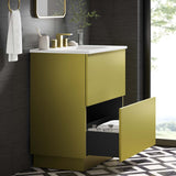 Modway Furniture Quantum 30" Bathroom Vanity White Gold 18 x 30 x 39.5