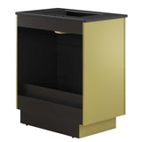 Modway Furniture Quantum 30" Bathroom Vanity Black Gold 18 x 30 x 39.5