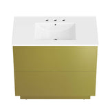 Modway Furniture Quantum 36" Bathroom Vanity White Gold 18.5 x 36 x 39.5