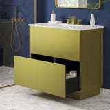 Modway Furniture Quantum 36" Bathroom Vanity White Gold 18.5 x 36 x 39.5
