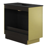 Modway Furniture Quantum 36" Bathroom Vanity Black Gold 18 x 36 x 39.5