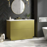 Modway Furniture Quantum 48" Single Sink Bathroom Vanity White Gold 18.5 x 48 x 39.5