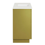 Modway Furniture Quantum 48" Single Sink Bathroom Vanity White Gold 18.5 x 48 x 39.5