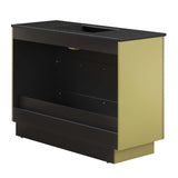 Modway Furniture Quantum 48" Single Sink Bathroom Vanity Black Gold 18.5 x 47.5 x 39.5