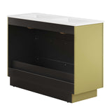 Modway Furniture Quantum 48" Double Sink Bathroom Vanity White Gold 18.5 x 48 x 39.5