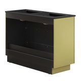 Modway Furniture Quantum 48" Double Sink Bathroom Vanity Black Gold 18.5 x 47.5 x 39.5