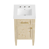 Modway Furniture Elysian 18" Wood Bathroom Vanity White Burl 17.5 x 17 x 39