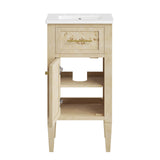 Modway Furniture Elysian 18" Wood Bathroom Vanity White Burl 17.5 x 17 x 39