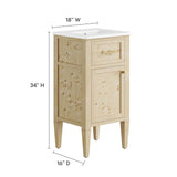 Modway Furniture Elysian 18" Wood Bathroom Vanity White Burl 17.5 x 17 x 39