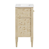 Modway Furniture Elysian 18" Wood Bathroom Vanity White Burl 17.5 x 17 x 39