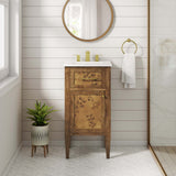 Modway Furniture Elysian 18" Wood Bathroom Vanity White Brown 17.5 x 16.5 x 36